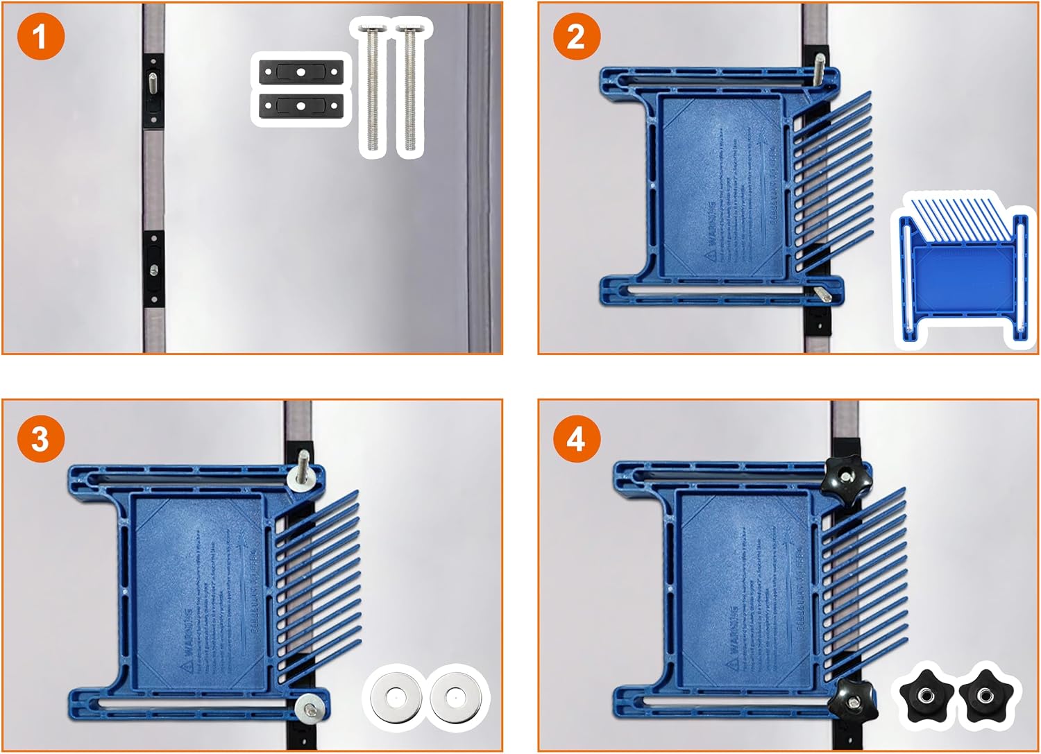 PRS3020 Featherboard for Table Saw, Router Table, Bandsaw, Replace for Kreg Compatible with Standard 3/8" x 3/4" T-slot and Miter Slot, Blue