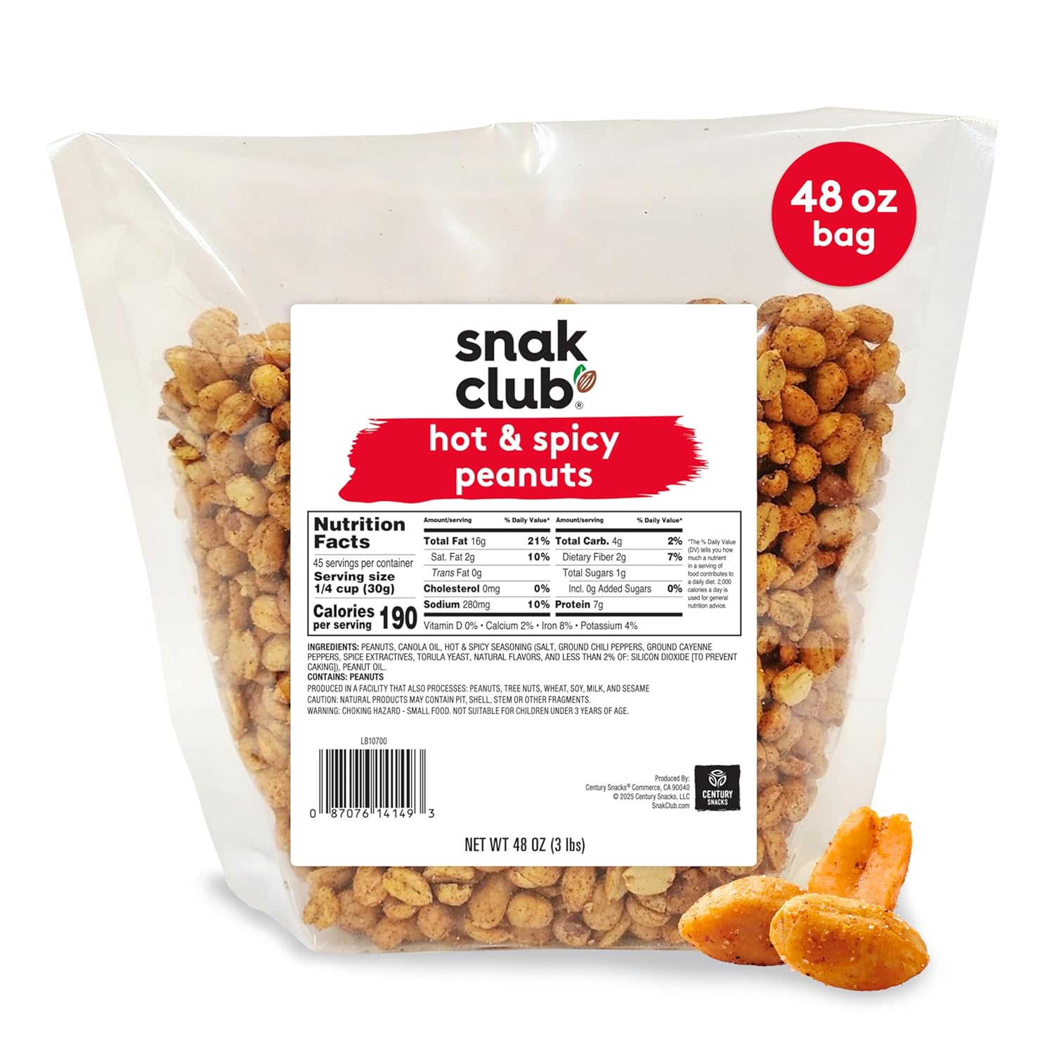 Snak Club Toffee Peanuts, Candied Peanuts with Praline Coat and Sweet Cream, Gluten-Free and Kosher Snack, 17 oz Resealable Bag