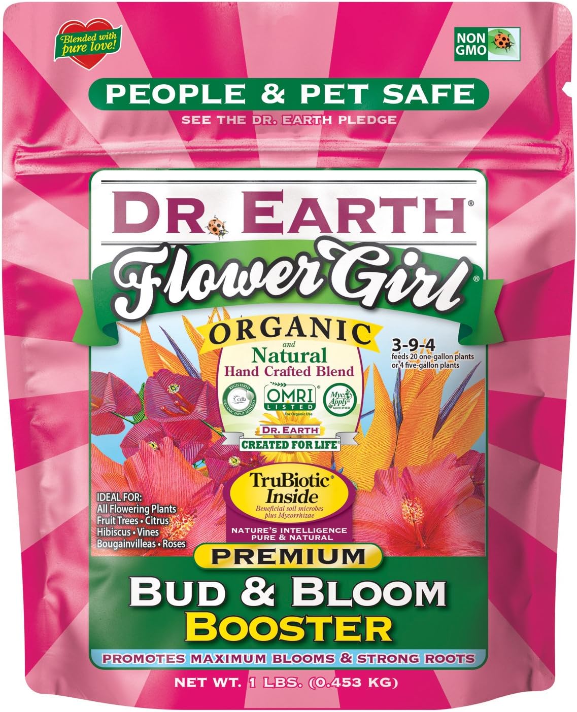 Dr. Earth 70792 1 lb 3-9-4 MINIS Flower Girl Fertilizer