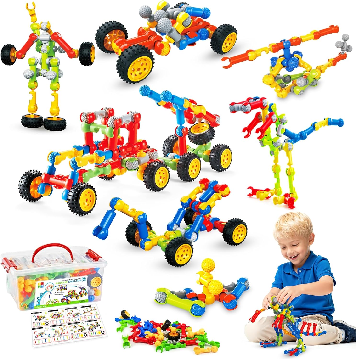 Huaker STEM Building Toys for 3 4 5 6 7 8 Year Old Boys Girls Birthday Gift