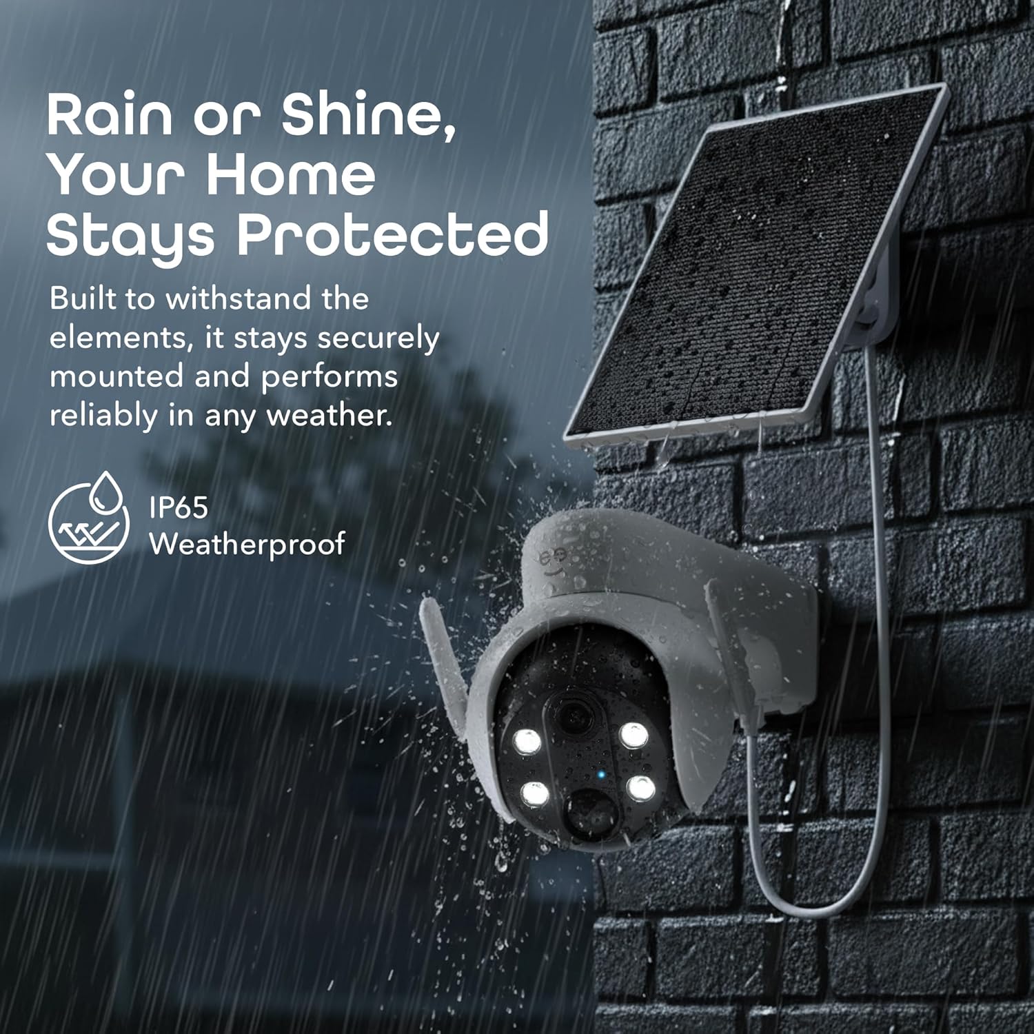 Geeni Insight 3MP Smart PTZ Solar Security Camera – Auto-Follow Motion Tracking, 2K HD Wire-Free Outdoor WiFi Camera with 3W External Solar Panel