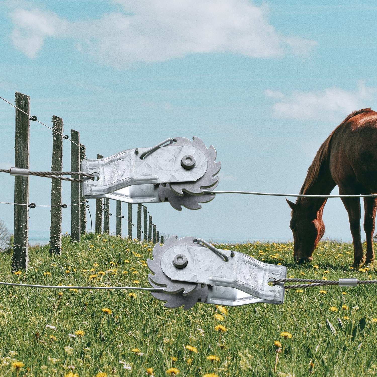 FENSMILE Electric Fence Wire Strainers, 10-Pack Inline Ratchet Tensioners