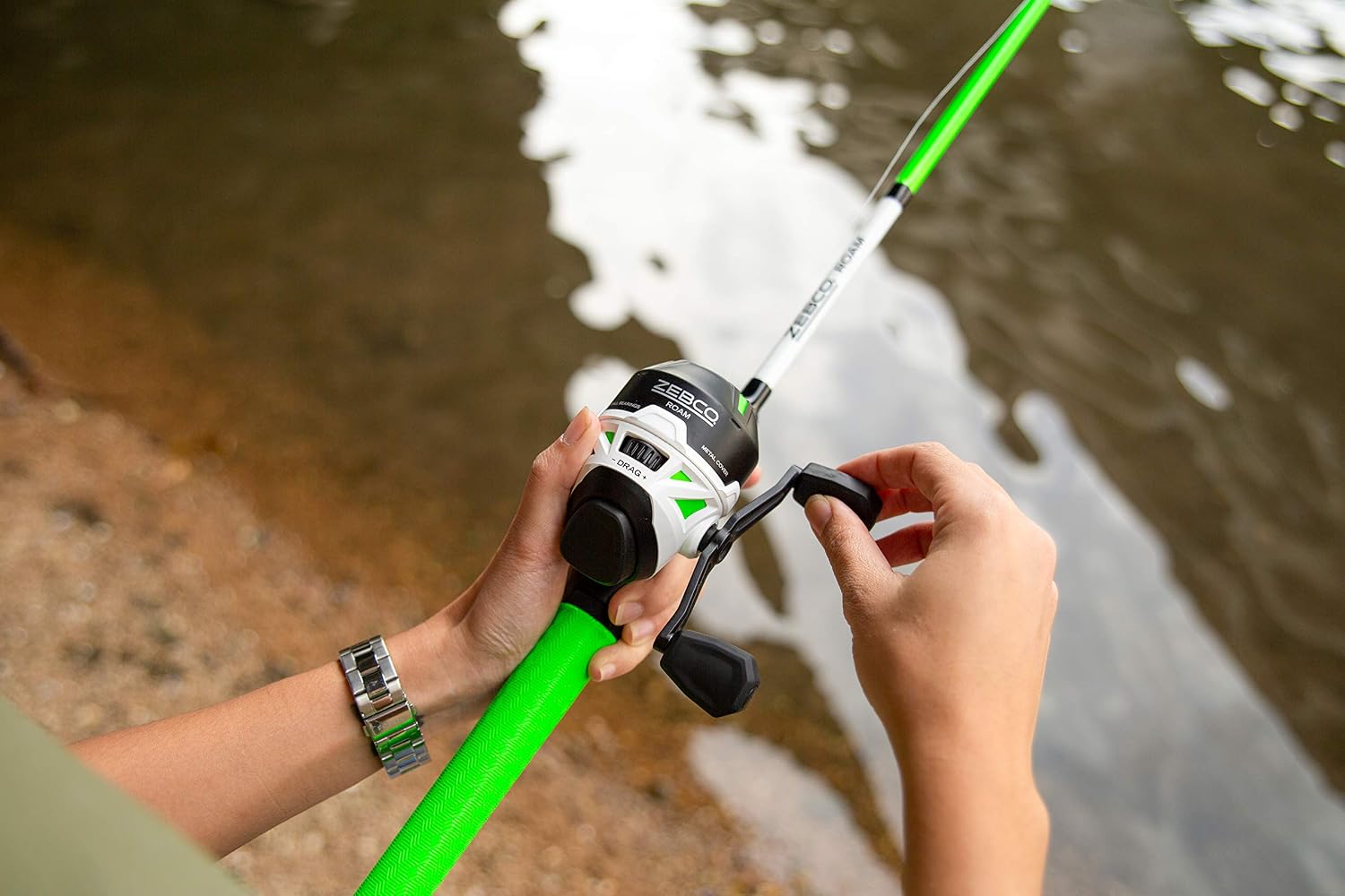 Zebco Roam Telescopic Fishing Rod and Spinning or Spincast Fishing Reel Combo, Durable 6-Foot Fiberglass Rod with ComfortGrip Handle