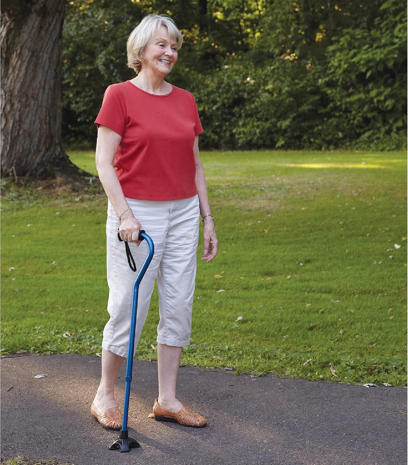 Carex Self Standing Sturdy Non-Slip Rubber, Stabilizing Four Pronged Cane Tip, Quad Cane Base Won't Scuff Floors, Adds Stability to Your Walking
