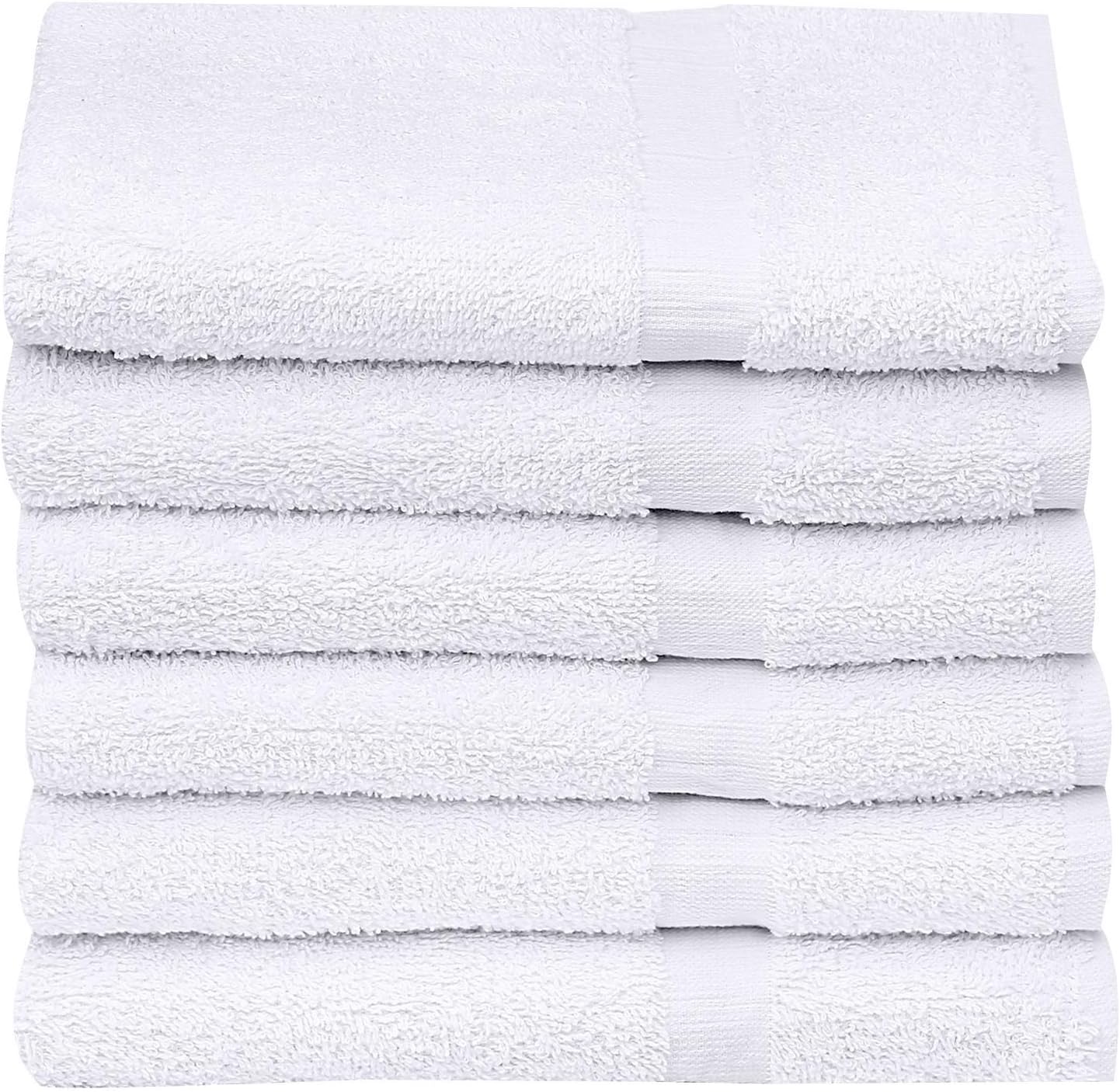 Bulk Pack 60 Pcs (5 Dozen) White Economy 15x25 Inches Basic Hand Towel - 2.25 lb/dz