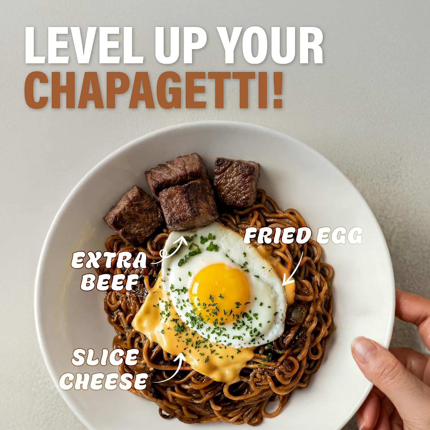 Nongshim Chapagetti, Black Bean Jajangmyeon Korean Ramen Noodles, 10 Pack | Black bean instant noodles with roasted chunjang sauce, onion-garlic notes