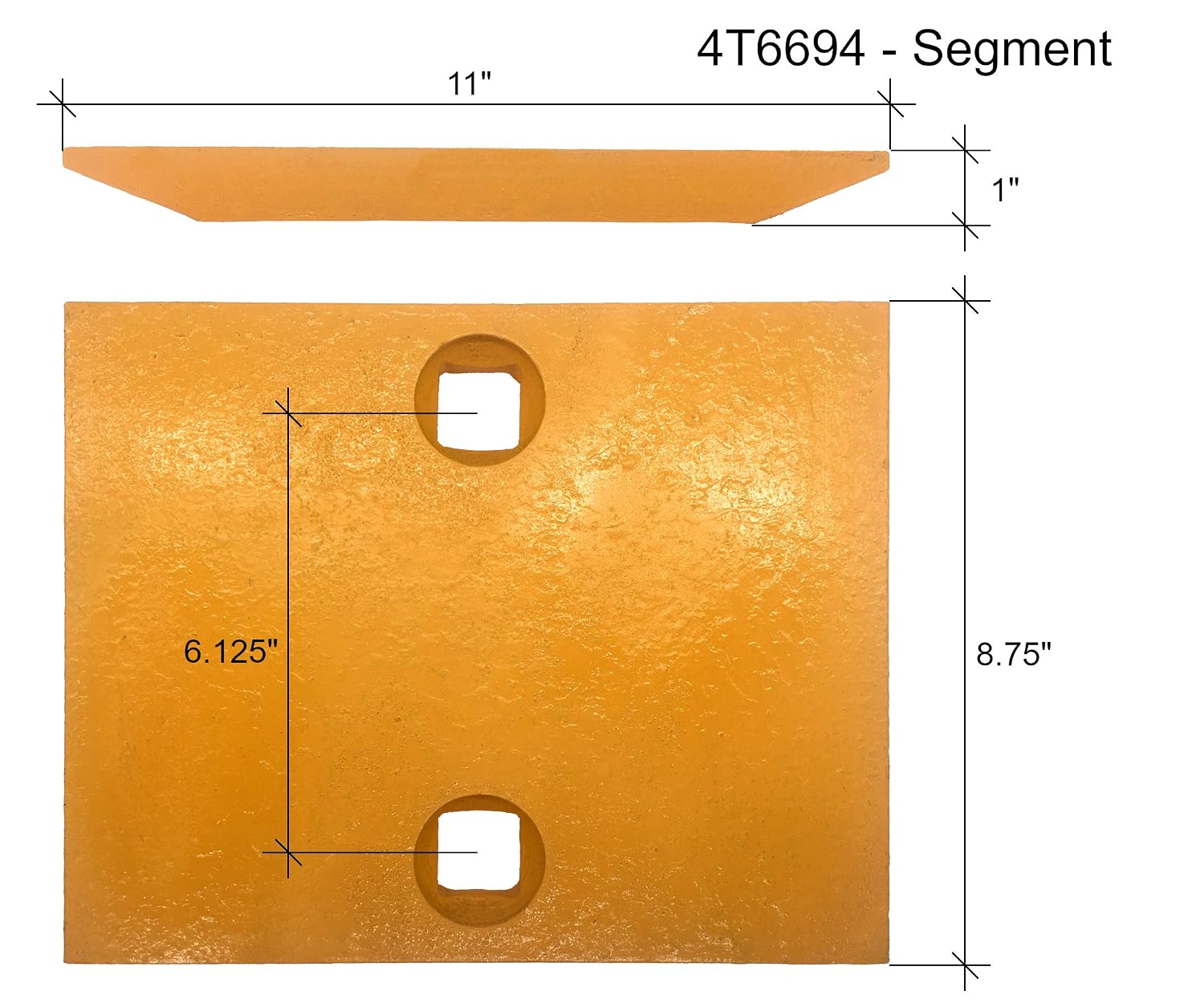 Bolt-on Bucket Adapter, Segment, Tooth Combo, Fits Many CAT 963, 953, 951, 936