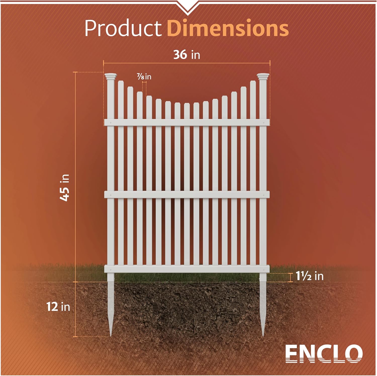 Enclo Wilmington Privacy Screen 2pk, White Vinyl DIY No Dig Kit | 45.5inH x 36.5inW, 2 Panels, ZP19008