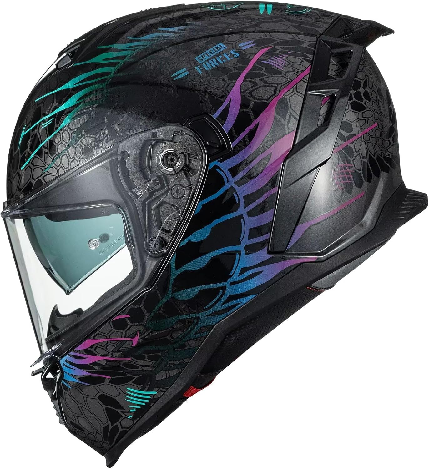 ILM Motorcycle Helmets DOT ECE Dual Visor Street Racing Helmet Full Face Powersports Cascos for Men Women Model MF567(Cobra Camaleon Gold, L)