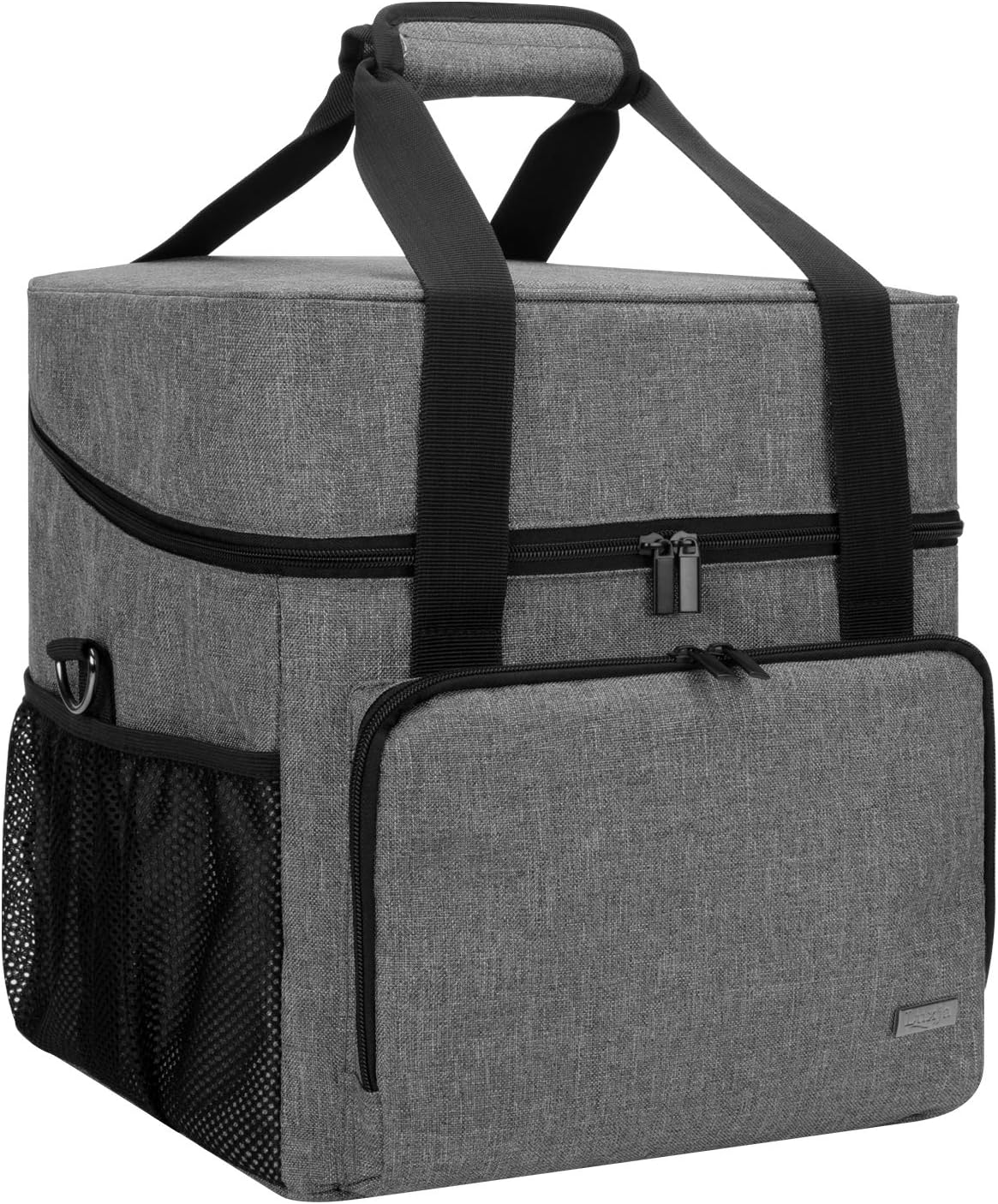 LUXJA Serger Machine Carrying Case with Bottom Wooden Board, Gray