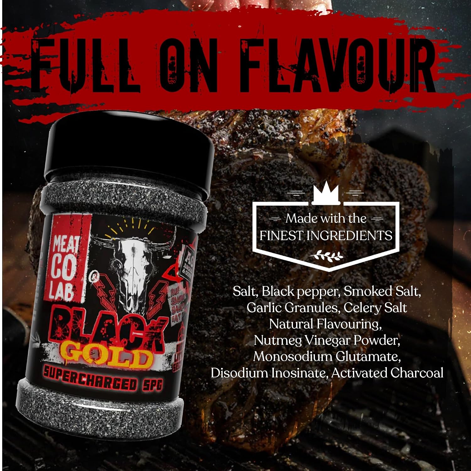 Angus & Oink | Dirty Cow Beef BBQ Rub | Bold Flavour for Brisket & Beef Ribs | Perfect for Low & Slow BBQ | Coffee-Infused Bark Maker | Gluten-Free | 220g