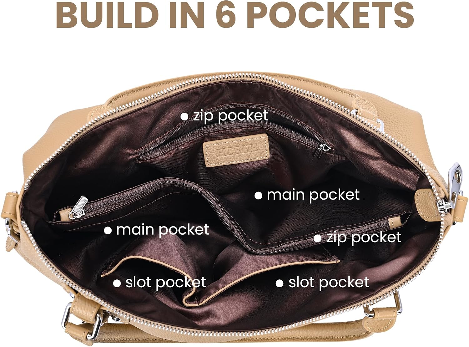 HESHE Leather Purses and Handbag for Women Shoulder Bag Tote Top Handle Bag | Genuine Designer Large Capcity Hobo Crossbody Satchel Travel Work Ladies Zippered Ladies Daily Bag Adjustable Long Strap