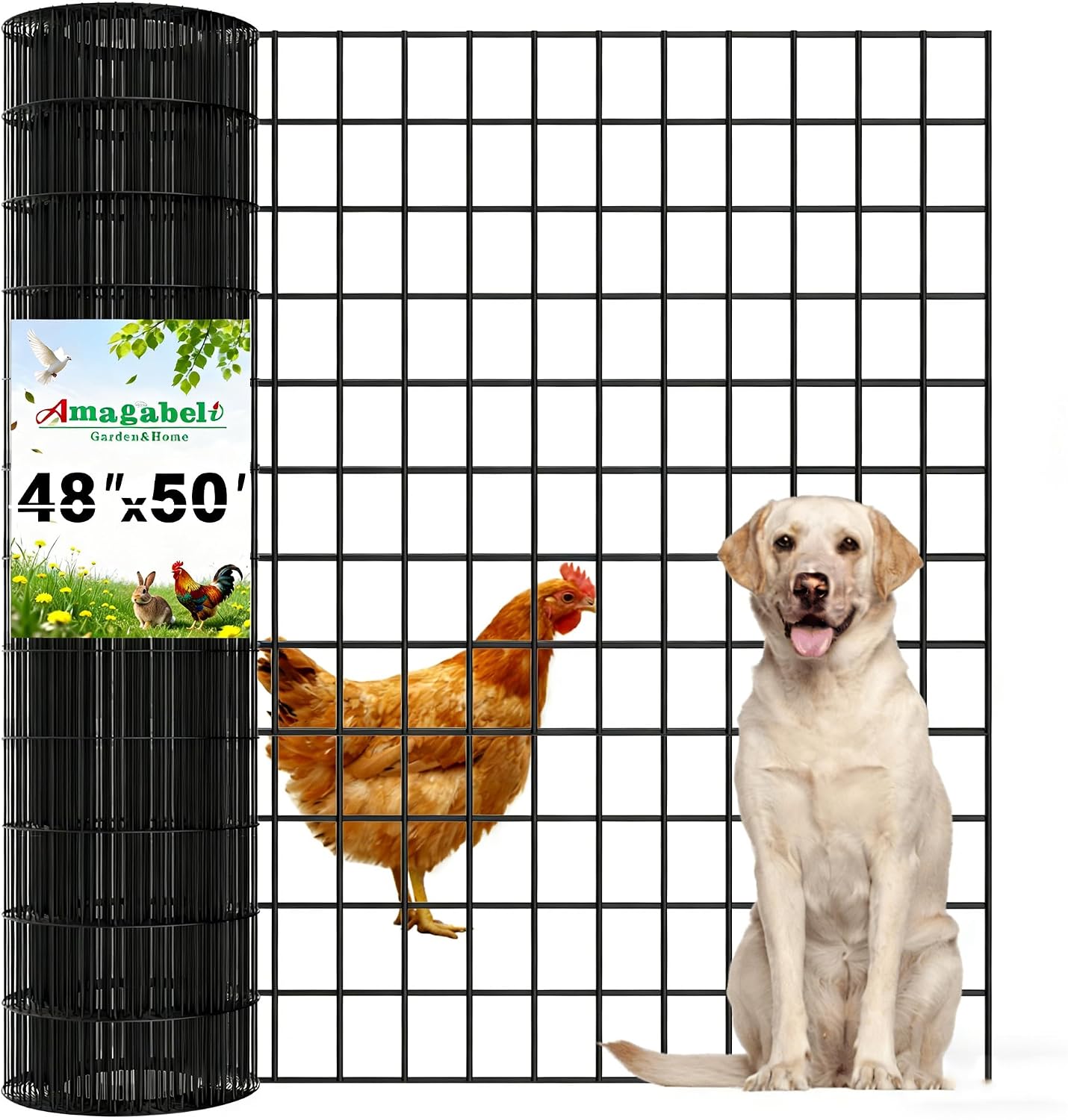 Amagabeli Hardware Cloth 1/2 inch 36 x 100 ft 19 Gauge Chicken Wire Fence Hot-Dipped Galvanized After Welding Welded Wire Fencing Mesh Roll Garden Plant Support Poultry Rabbit Cage Snake Gopher