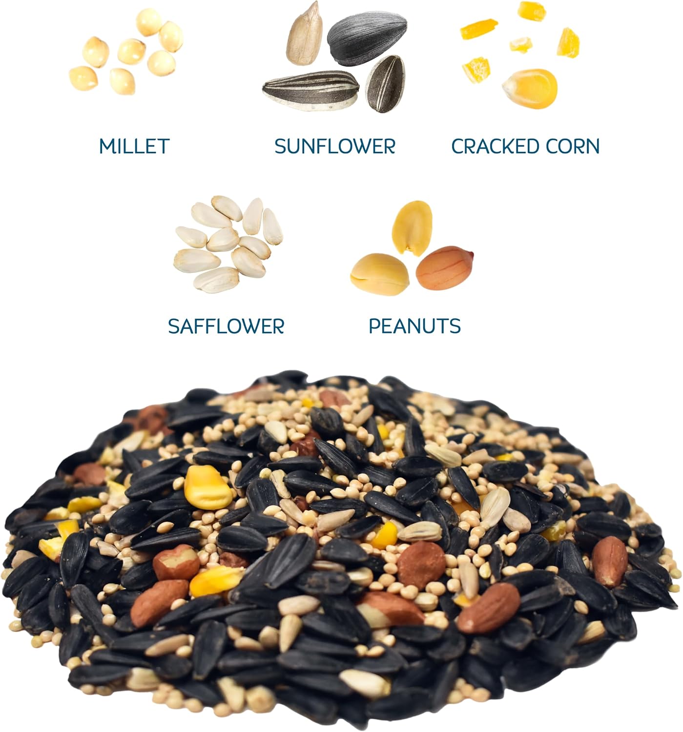 Audubon Park Songbird Blend Wild Bird Food, Bird Food for Outside Feeders, 14-Pound Bag | Year-round outdoor bird food for outside feeders