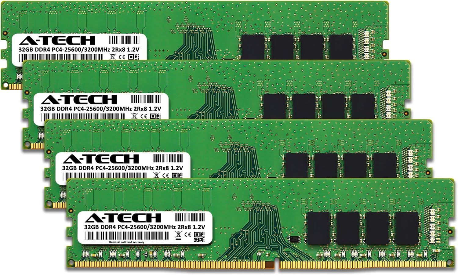 A-Tech 16GB DDR4 3200 MHz UDIMM PC4-25600 (PC4-3200AA) CL22 DIMM Non-ECC Desktop RAM Memory Module