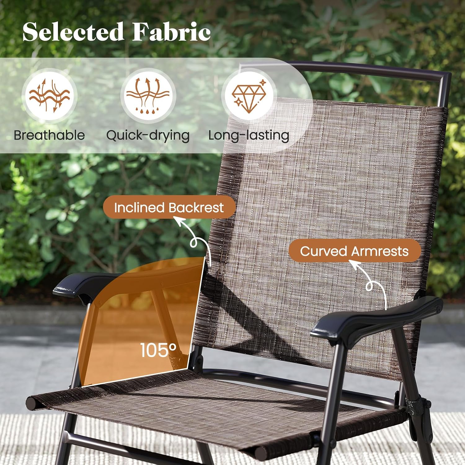 S AFSTAR 3-Piece Bistro Set, Patio Furniture Set for Outdoor Poolside Balcony Garden Yard, 28" H Outdoor Round Table and 2-Pack Folding Chairs