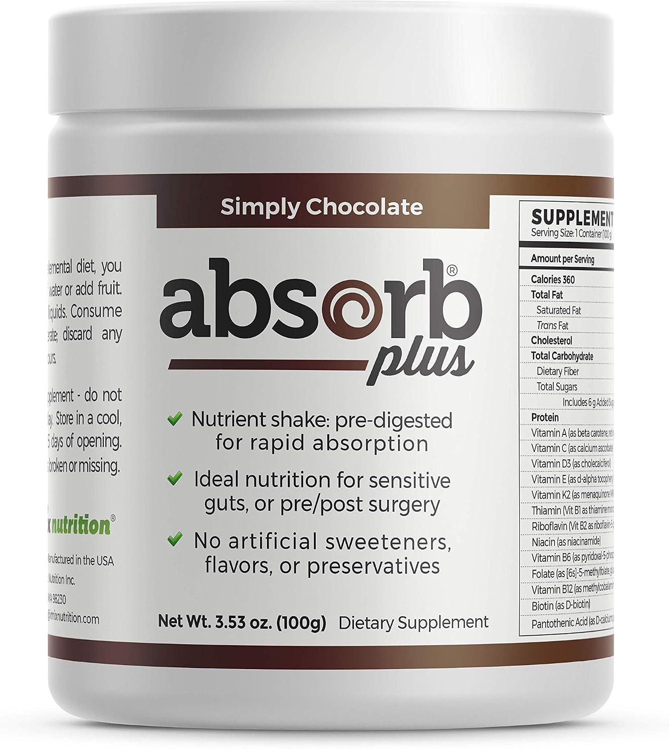 Isolate Protein - Diet Supplement for Improved Gut Health, Extra Nutritional Support, Non-GMO, Gluten-Free, Lactose-Free, Casein-Free (2.2 Lbs, Simply Vanilla)