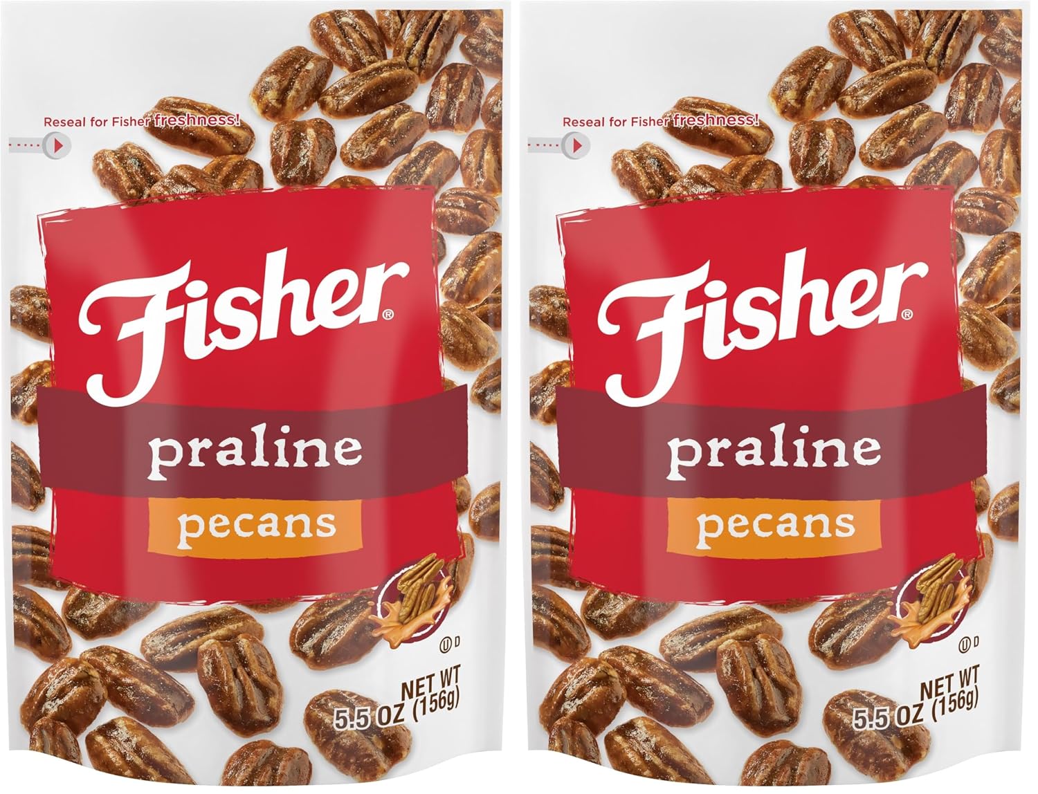 Fisher Snack Glazed Pecans Candied, 24 oz, Pack of 1 | Junior Mammoth Candied Pecans, Perfect For Gifting Or Personal Enjoyment, Crunchy, Irresistibly Sweet