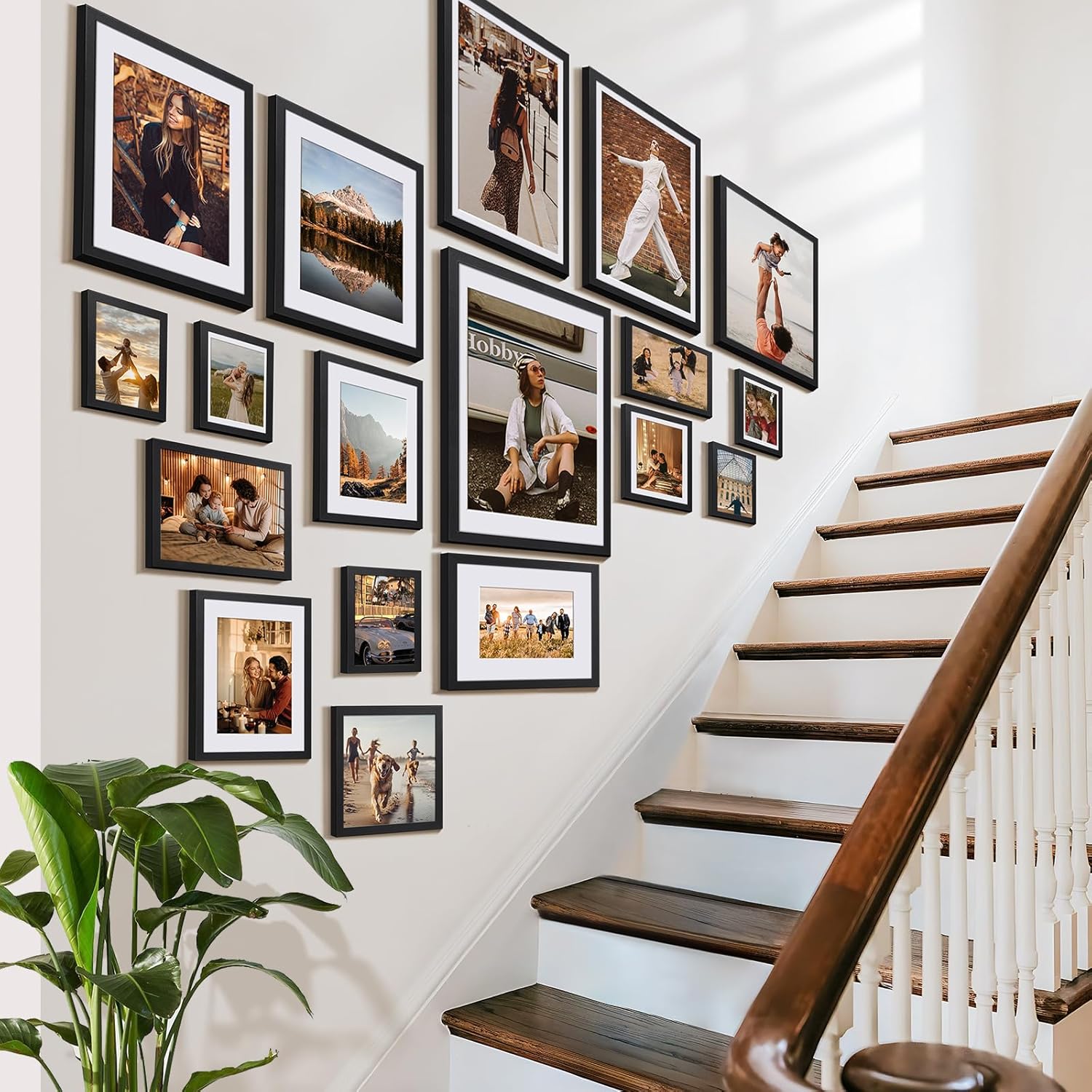 HappyHapi 8x10 Picture Frame Set of 6, Wall or Tabletop Display, White