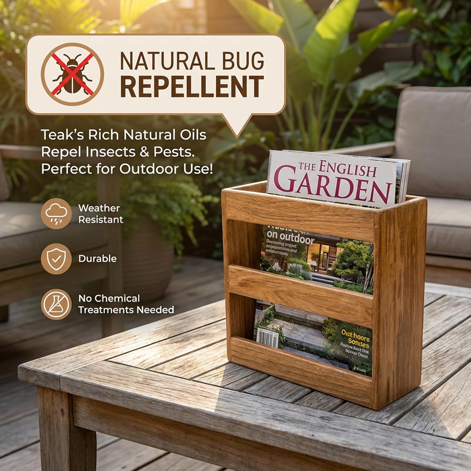 Whitecap Teak Magazine/Utility Rack
