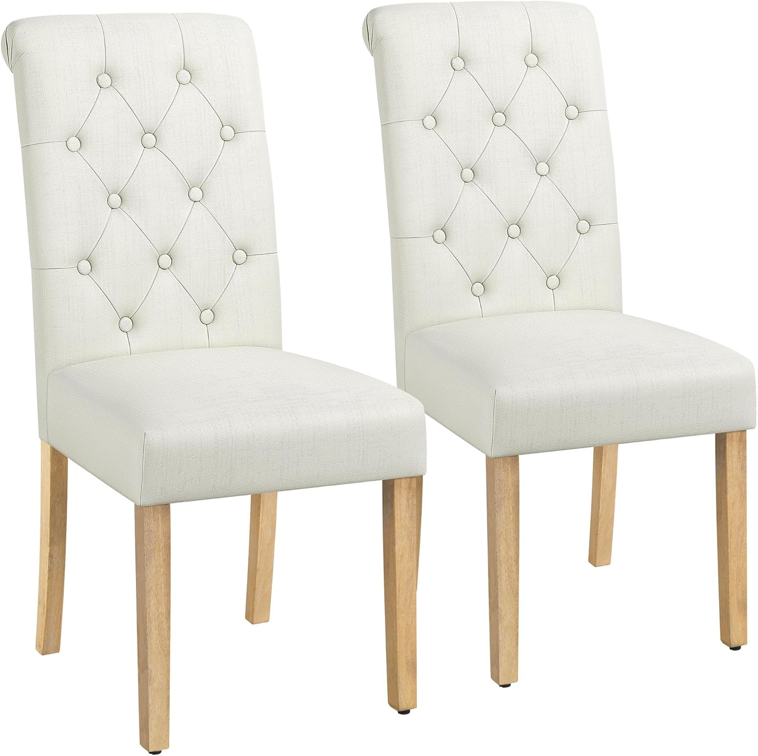 Yaheetech Dining Chairs Set of 2 Modern Upholstered Parson Chairs Dark Gray
