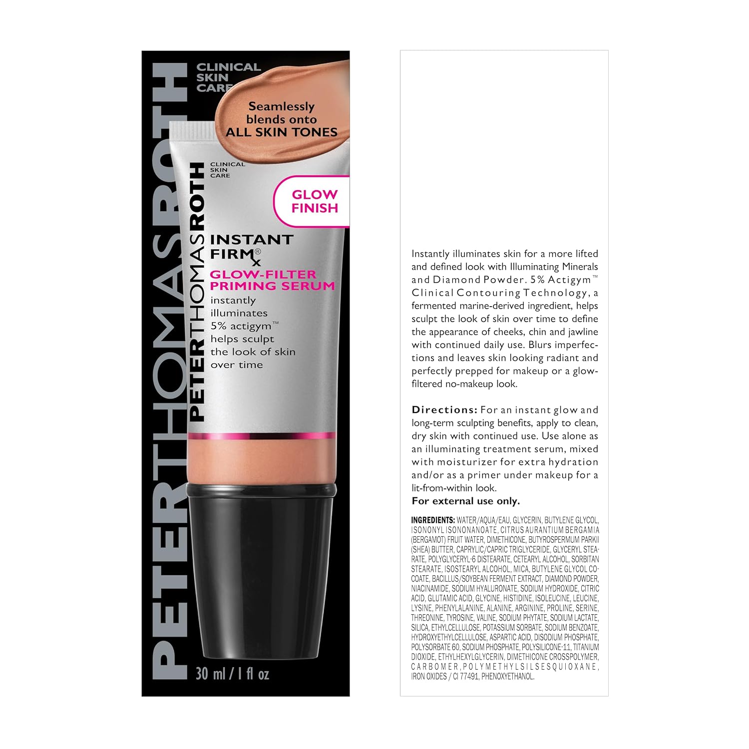 Peter Thomas Roth | Instant FIRMx Glow-Filter Priming Serum, Illuminating and Firming Serum, Helps Sculpt the Look of Skin Over Time
