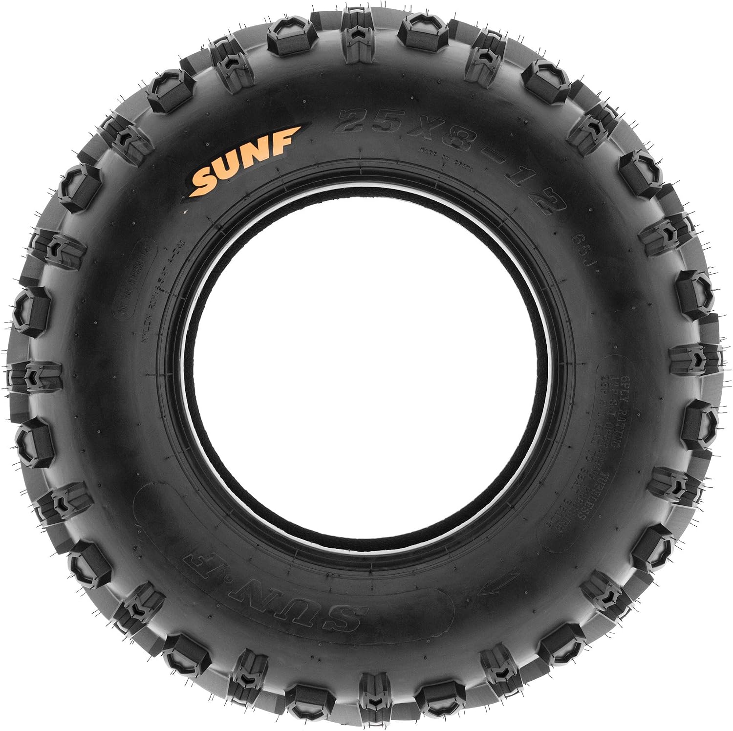 Set of 4 SunF A041 Mud & Trail 25x8-12 Front & 25x10-12 Rear ATV UTV off road Tires, 6 PR, Tubeless