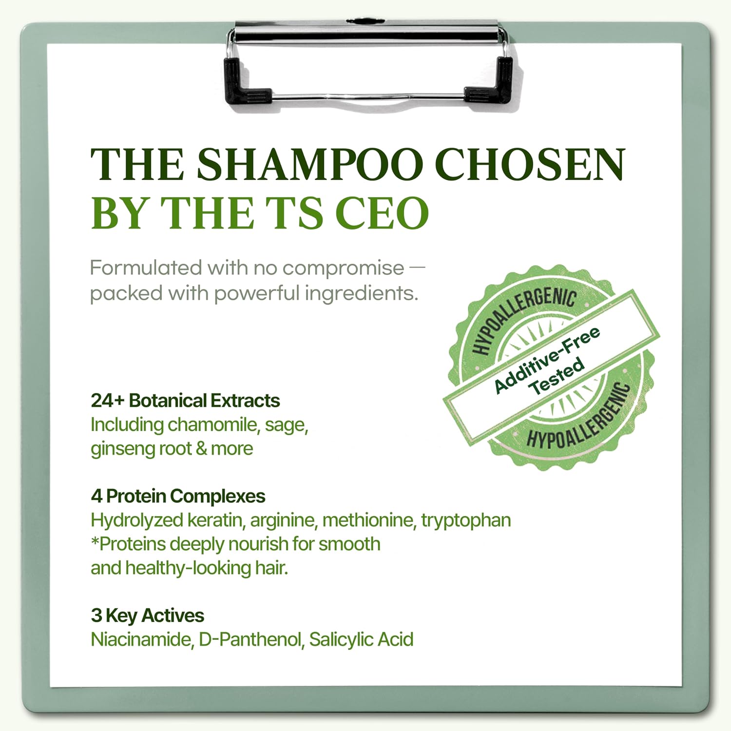 TS Natural All New TS Shampoo | Korean Shampoo for Sensitive Scalp | Hair & Scalp Care with Salicylic Acid and Natural Ingredients | Sulfate-Free