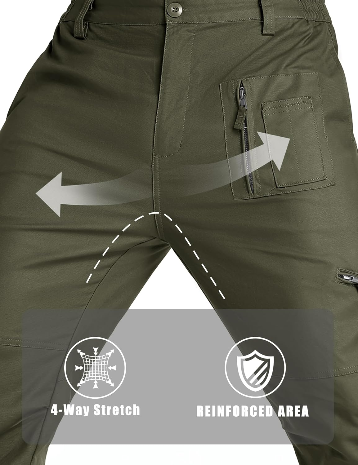CRYSULLY Mens Tactical Cargo Pants Ripstop Cotton Military Hiking Work