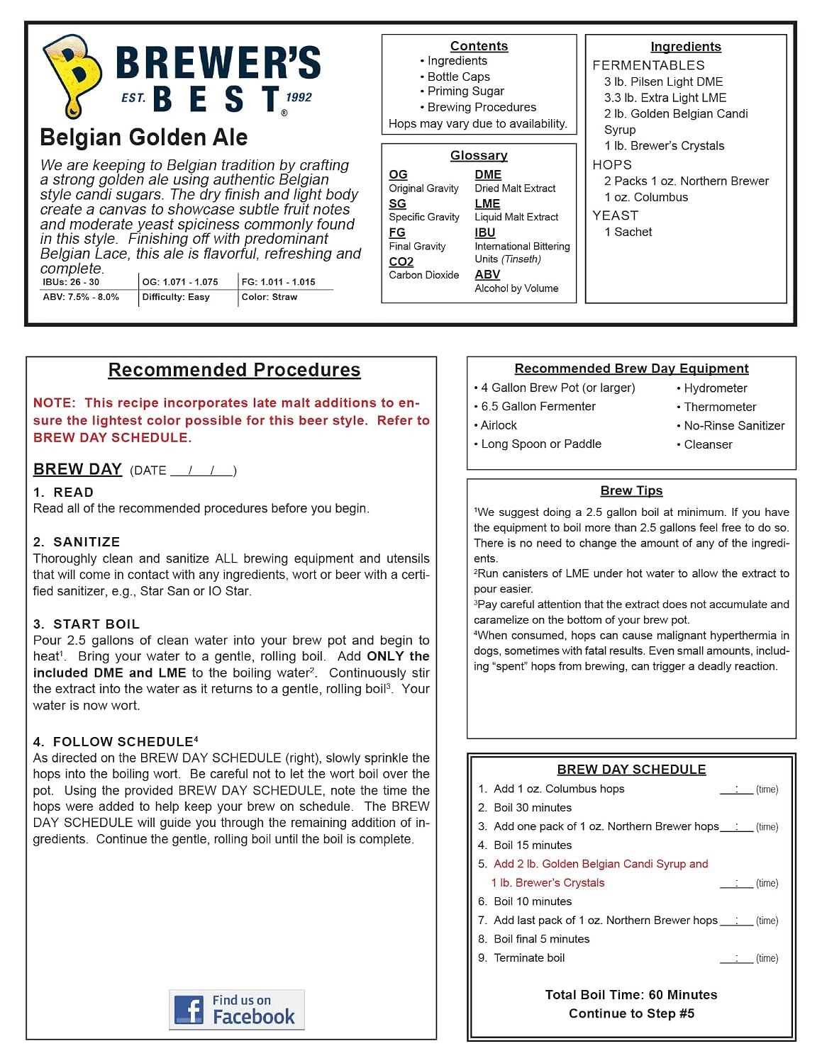 Belgian Golden Ale Beer Ingredient Kit