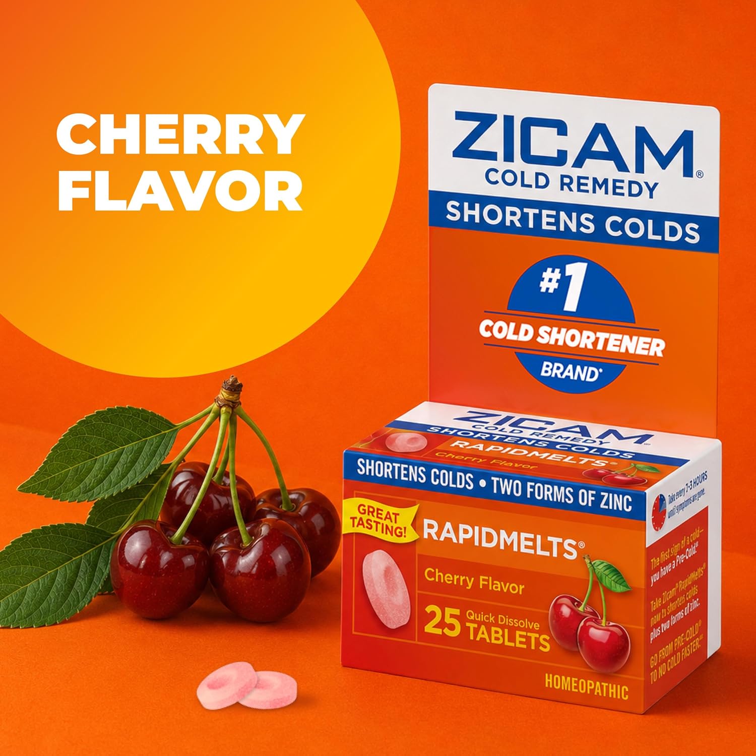 Zicam Cold Remedy RapidMelts, Citrus, 25 Count