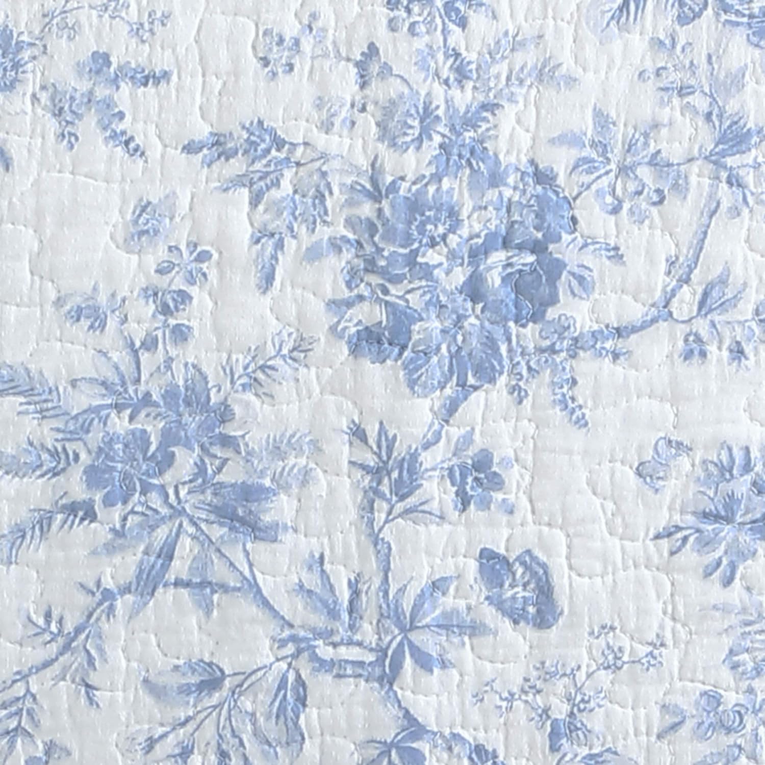 Laura Ashley - Queen Quilt Set, Soft Cotton Bedding with Matching Shams, Reversible Floral Toile Design, Floral Room Decor