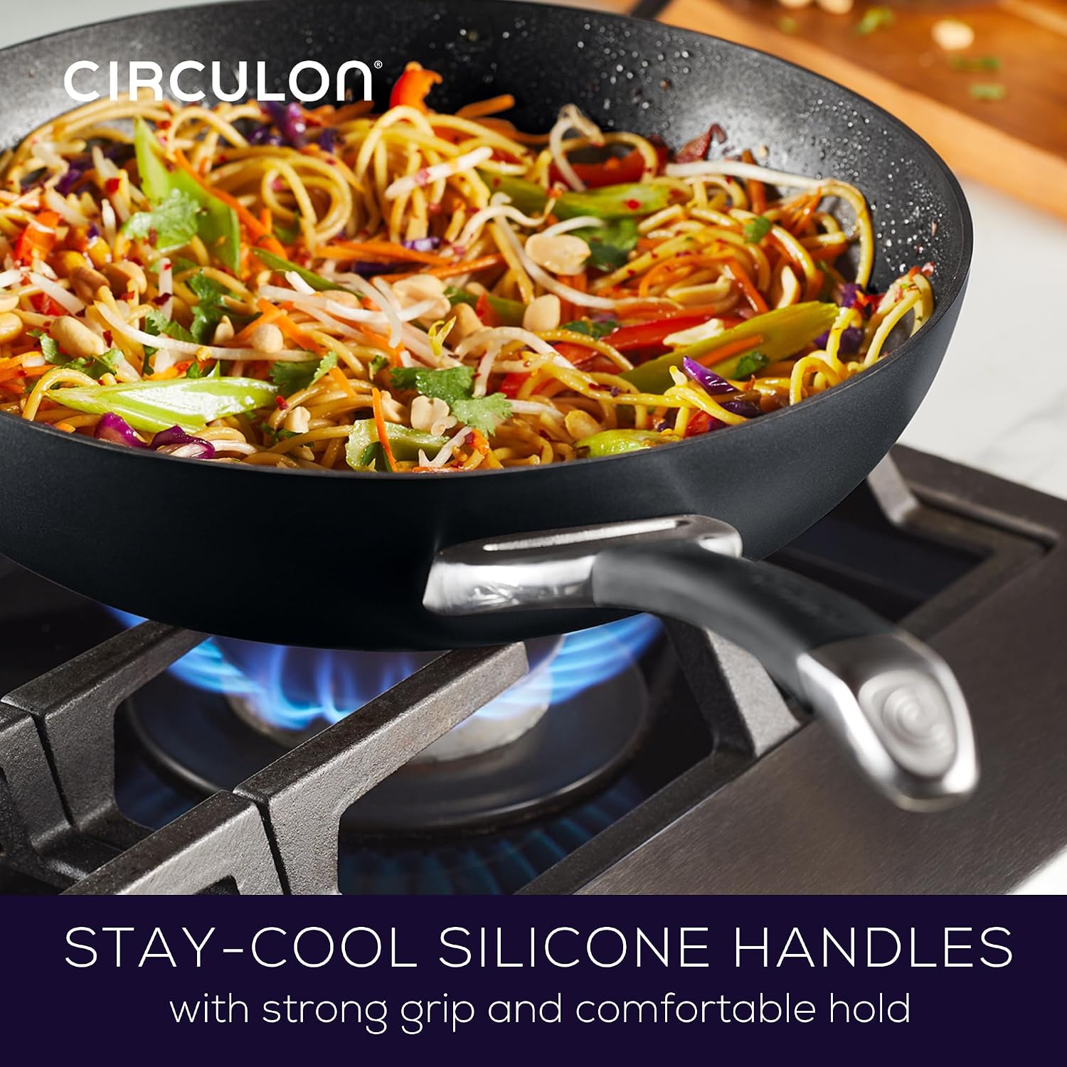 Circulon Symmetry Hard Anodized Nonstick Induction Frying Pan, 8.5-Inch Fry Pan, Black