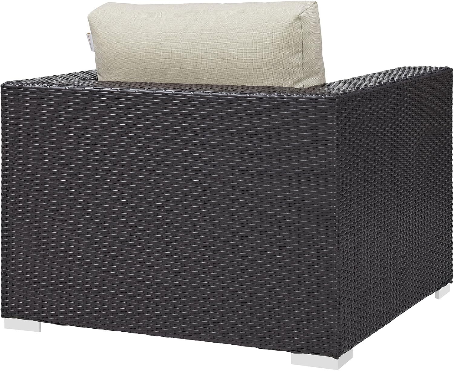 Modway Convene Wicker Rattan Outdoor Patio Loveseat in Espresso White