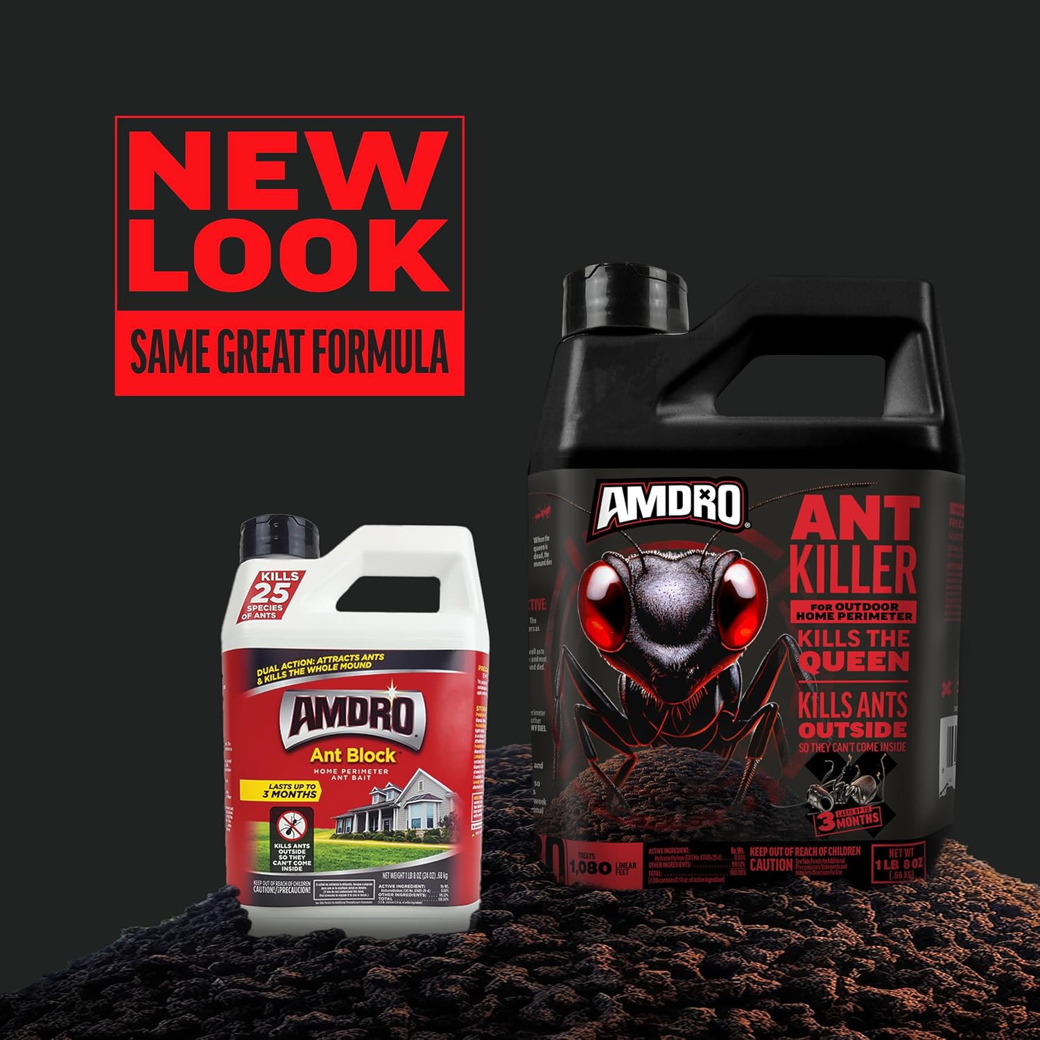 Amdro Ant Killer for Outdoor Home Perimeter, 24 Oz | Controls 25 species, outdoor ant bait, works up to 3 months, for lawns, landscaped areas, ornamental gardens