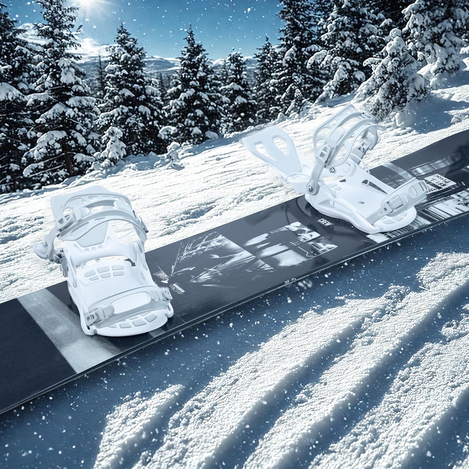 XCMAN Rear Step in Style Snowboard Bindings Lightweight Rear Entry All-Mountain Bindings for Men Women Easy in and Out