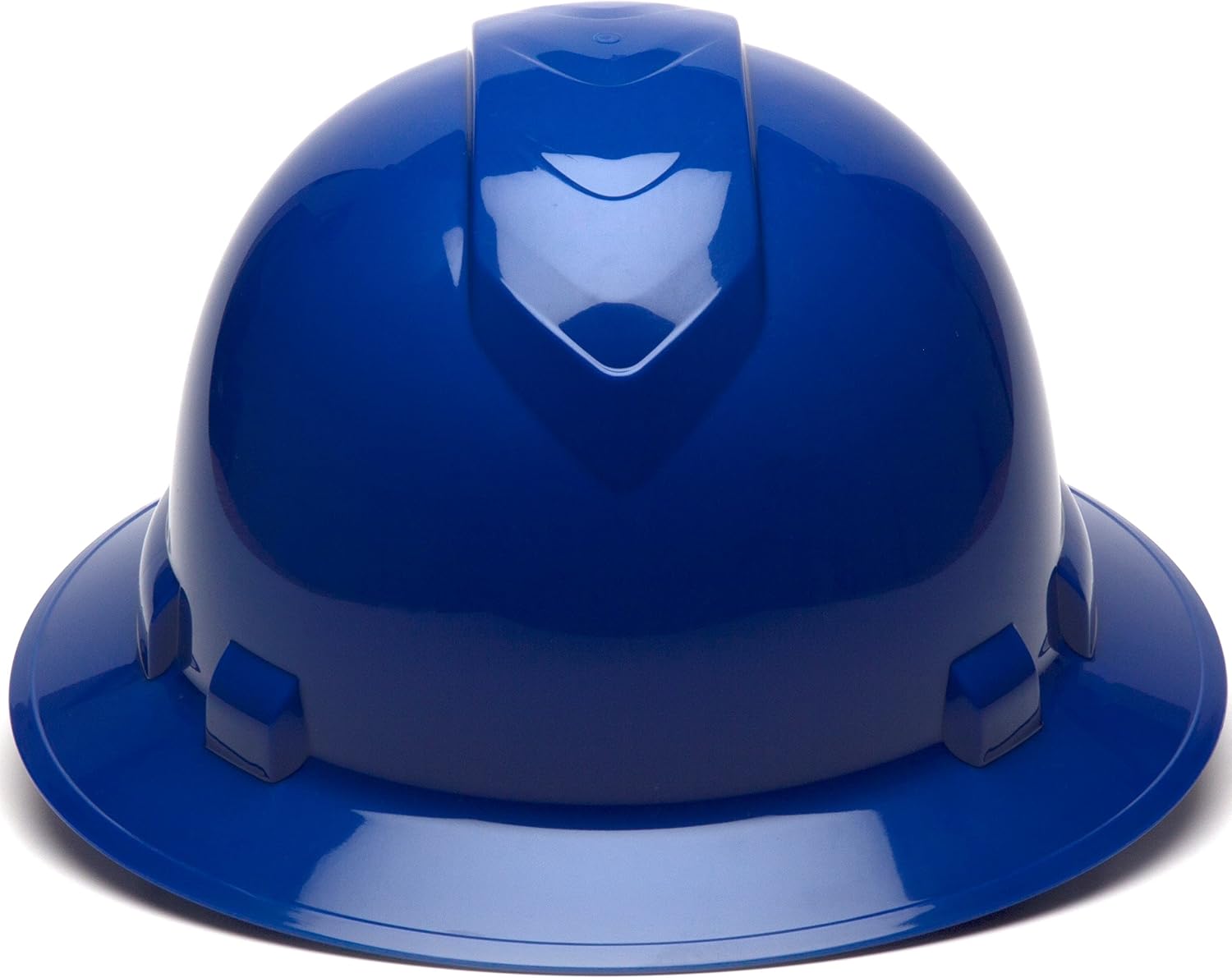 Pyramex Ridgeline Full Brim Hard Hat 4 Point Ratchet White | Full-brim sun & rain protection, HDPE shell, Ratchet suspension, Construction & utility, ANSI Z89.1 Type I Class C/G/E