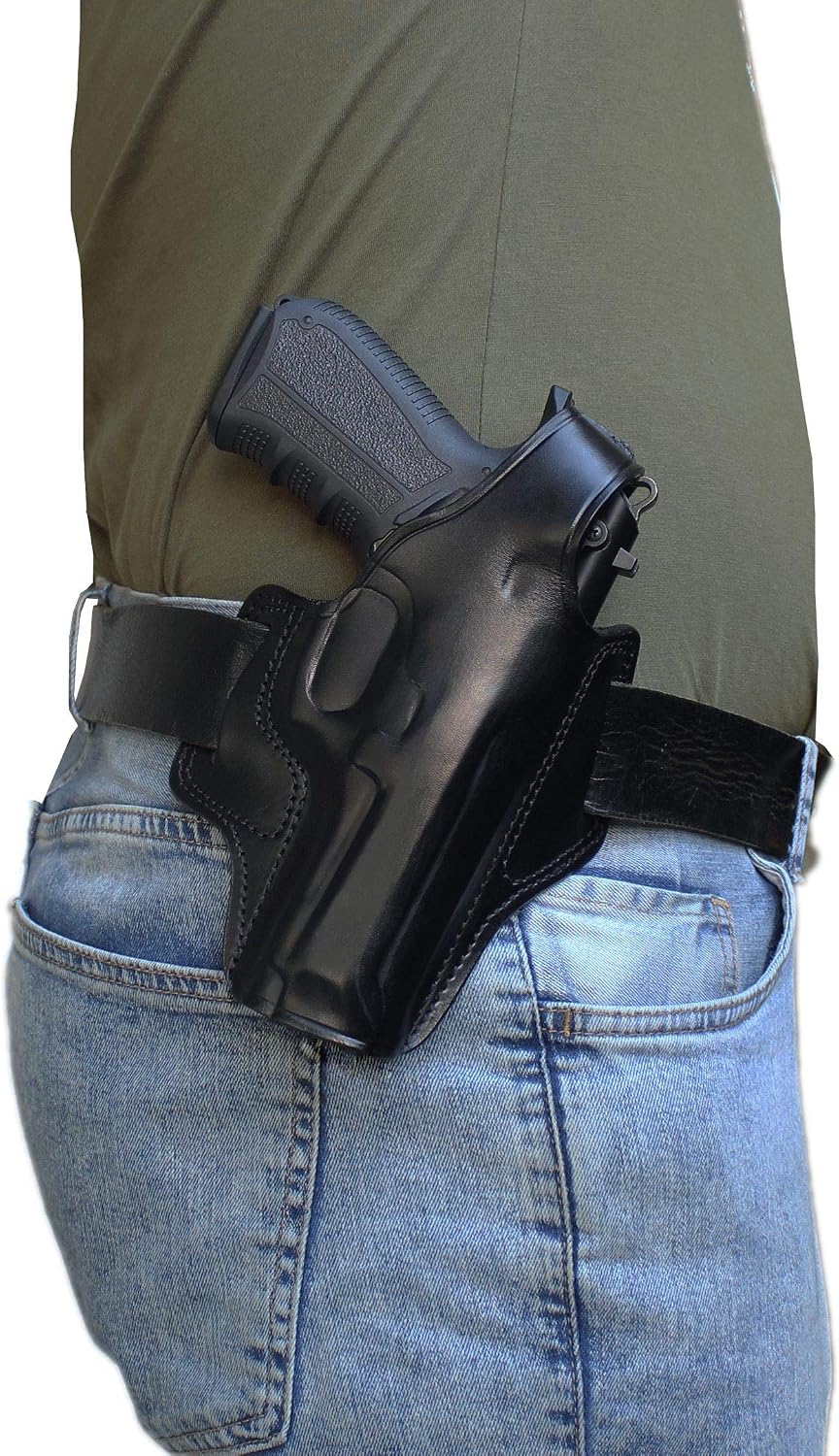 YT HOBBY Handmade Leather OWB Carry Two Slot Thumb Break Gun Holster for Sig P226
