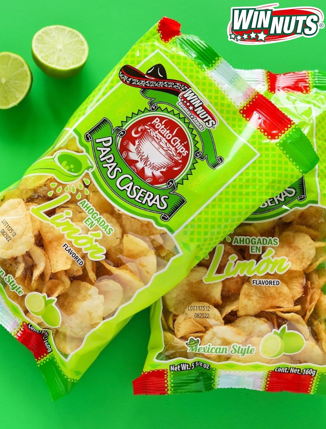 WINNUTS Jalapeño Chips Kettle Cooked (3 Pack, 5.6 oz Each) | Authentic Mexican Style Spicy Potatoes Chips | Homestyle "Papa Casera" for Parties
