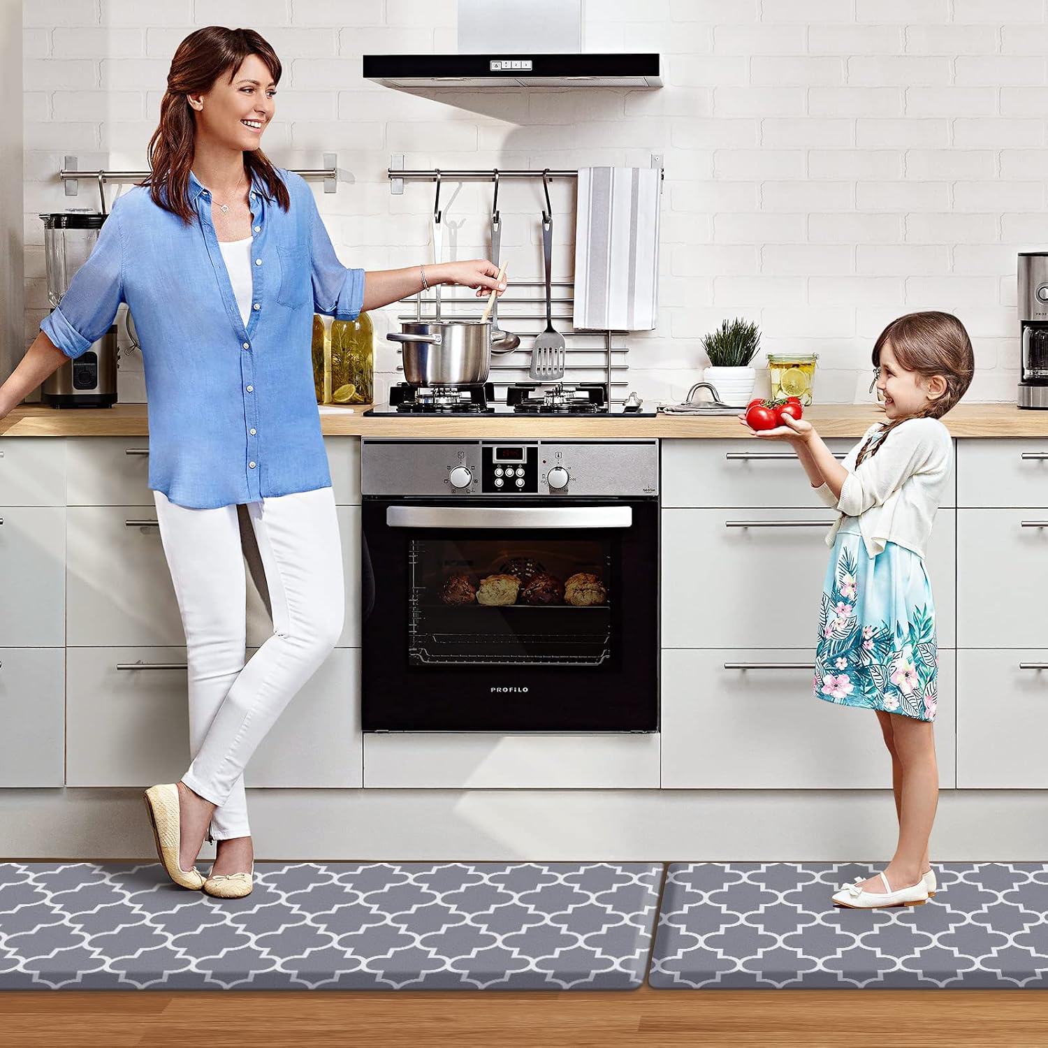 KMAT Kitchen Mat Set of 2,Cushioned Anti-Fatigue Kitchen Mats for Floor