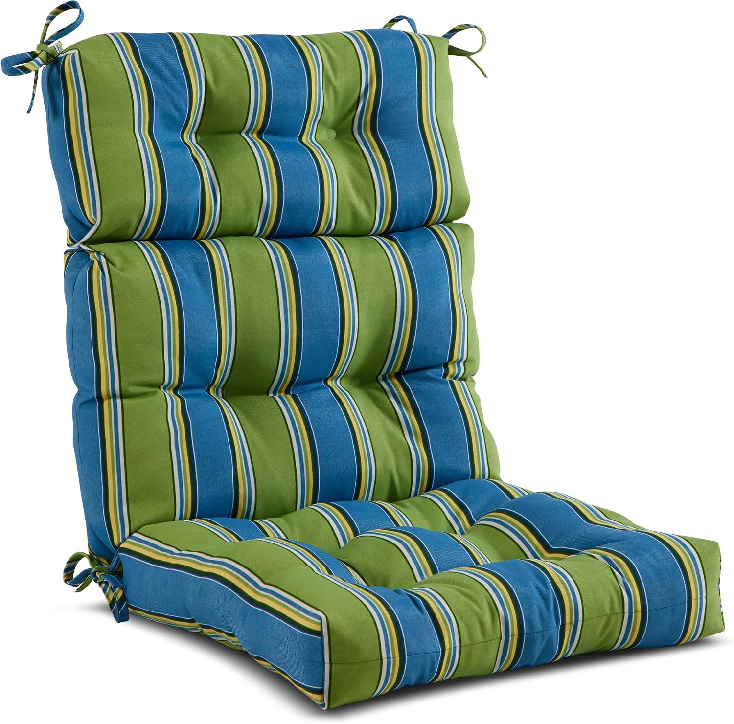 Greendale Home Fashions Outdoor 44x22-inch High Back Chair Cushions (Set of 2), Cement