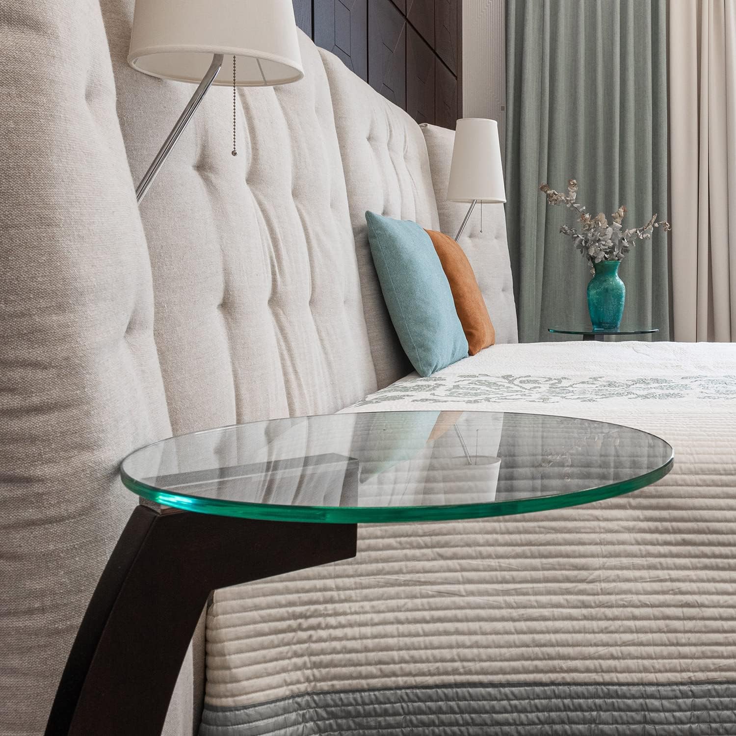 22 Inch Round Tempered Beveled Polished Edge Glass Table Top -1/2” Thick Round Glass Table Top–Heavy Duty, Dining, Coffee, and Office Tables by Fab Glass and Mirror