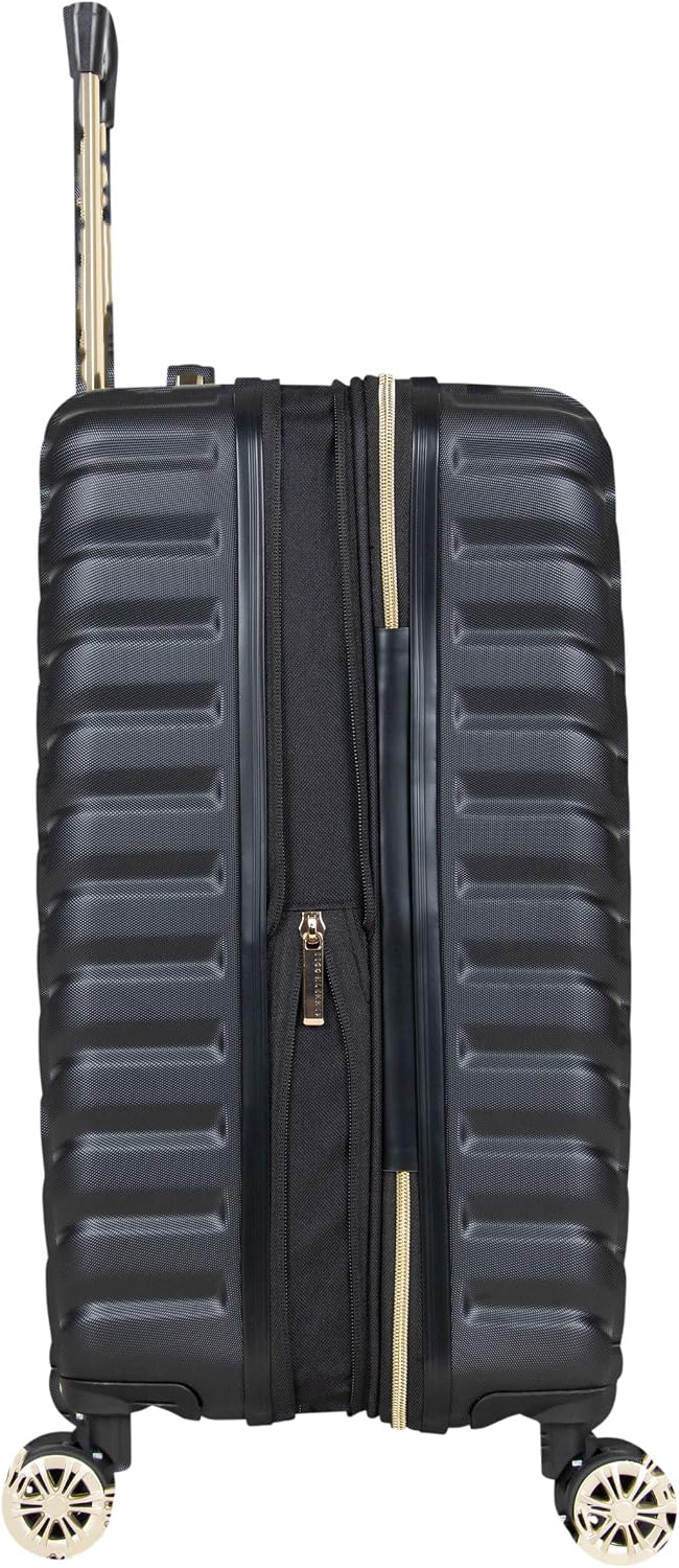 Kenneth Cole REACTION Madison Square Lightweight Hardside Chevron Expandable Spinner Luggage, Black, (28-Inch Checked)