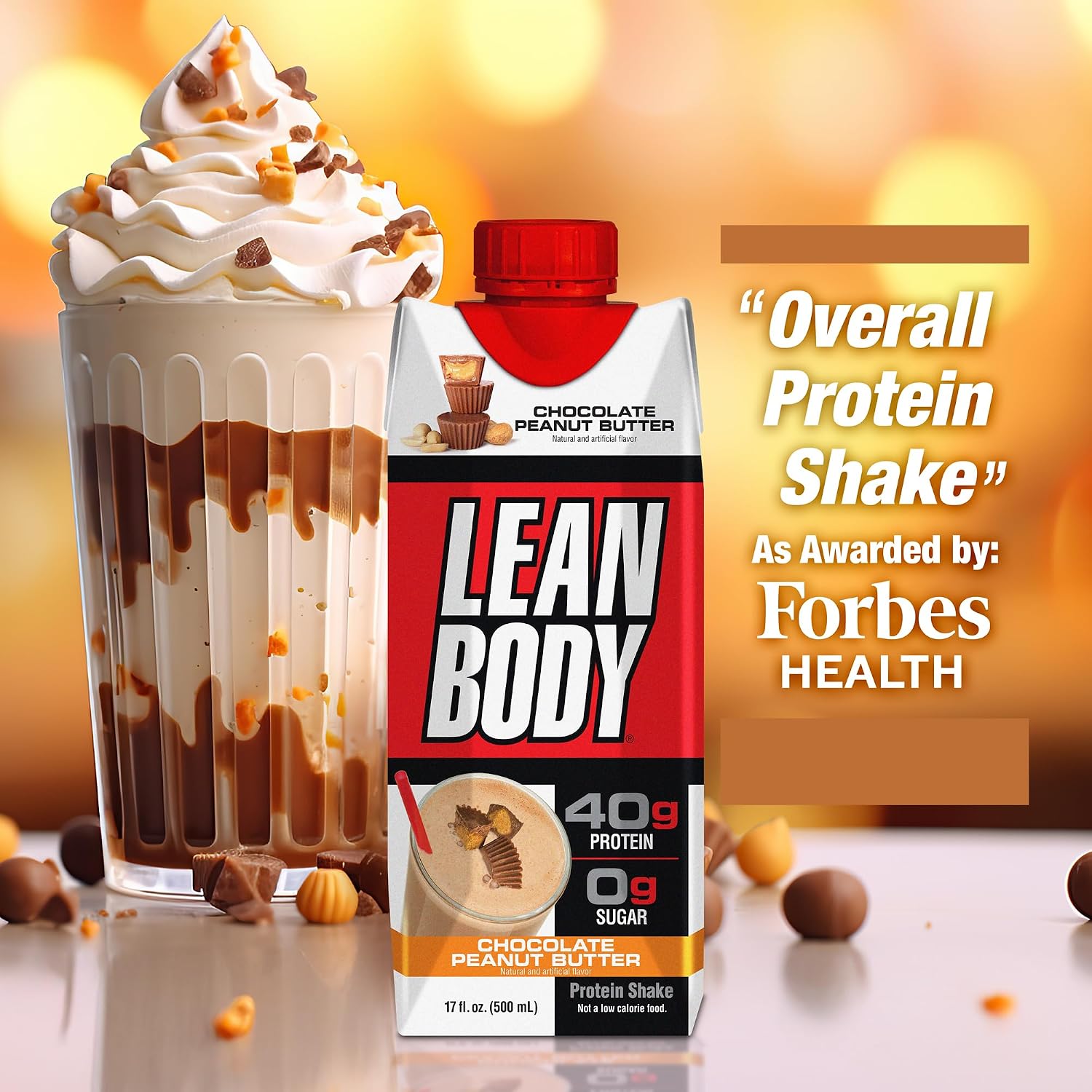 Labrada Lean Body Ready-to-Drink Chocolate Protein Shake, 40g Protein, Whey Blend, 0 Sugar, Gluten Free, 22 Vitamins & Minerals, LABRADA, 17 Fl Oz (Pack of 12)