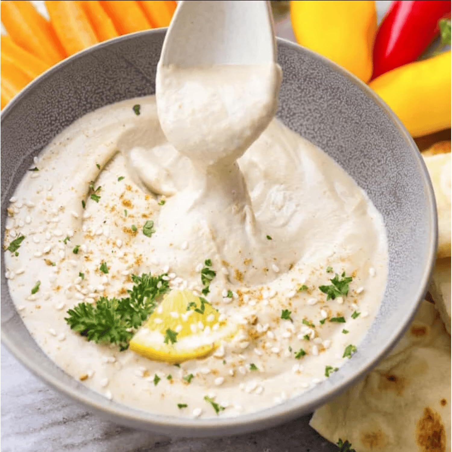 Sadaf Sesame Tahini Paste - 100% Pure Sesame Paste from ground sesame seeds - Tahini paste for Hummus