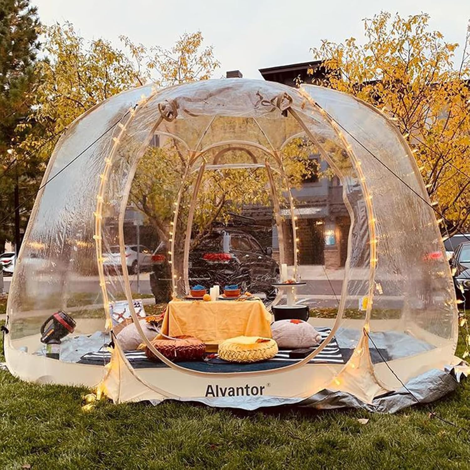 Alvantor® Pop Up Bubble Tent® - 6’ x 6’ Instant Igloo Tent® - 2-3 Person Screen House for Patios - Large Oversize Weather Proof Pod - Cold