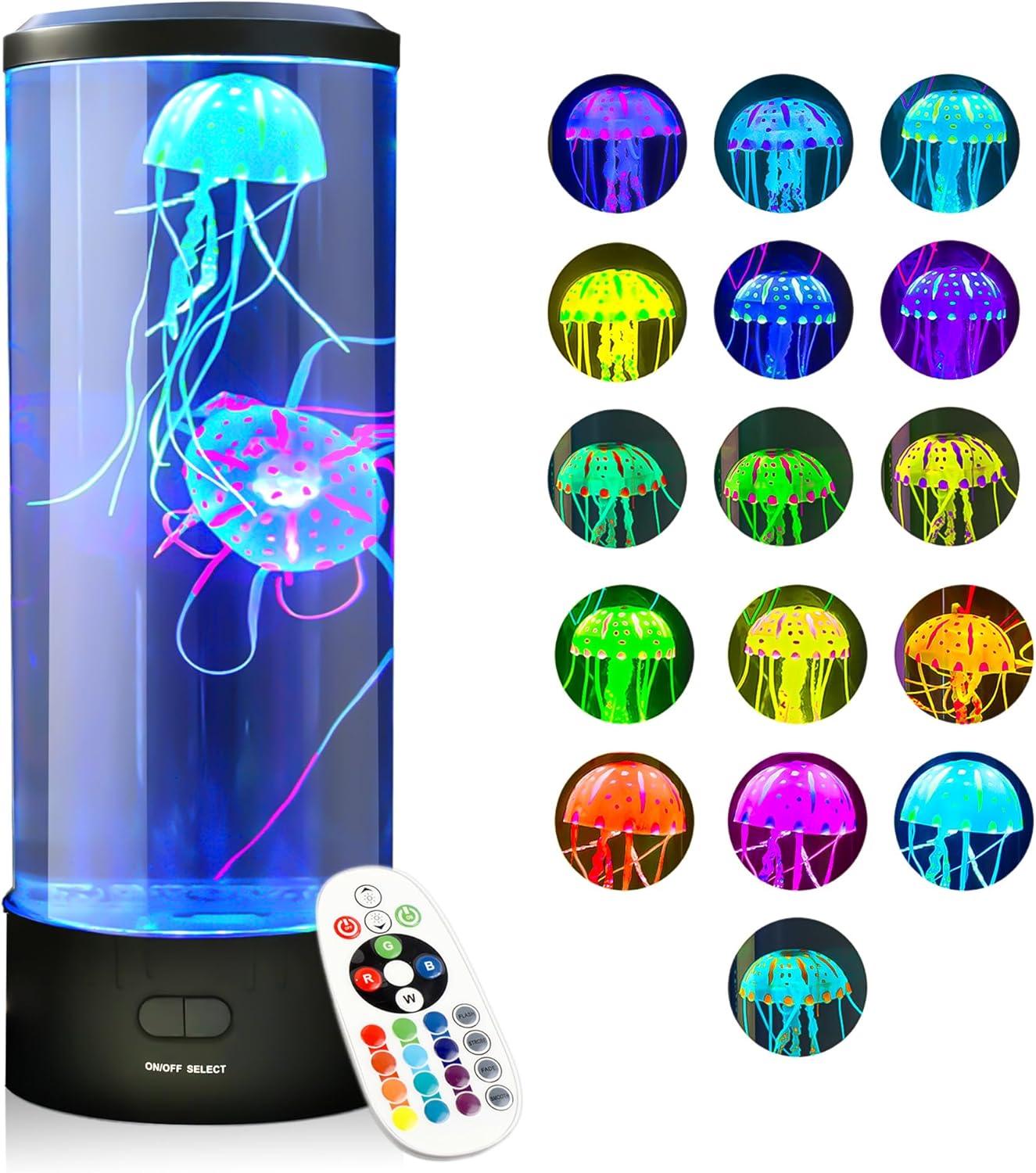 Brewish Jellyfish Lamp, 16 Color Options, 4 Mode Lifelike Jellyfish Aquarium, Electric Jellyfish LED Night Light, Fake Aquarium, Home Decor