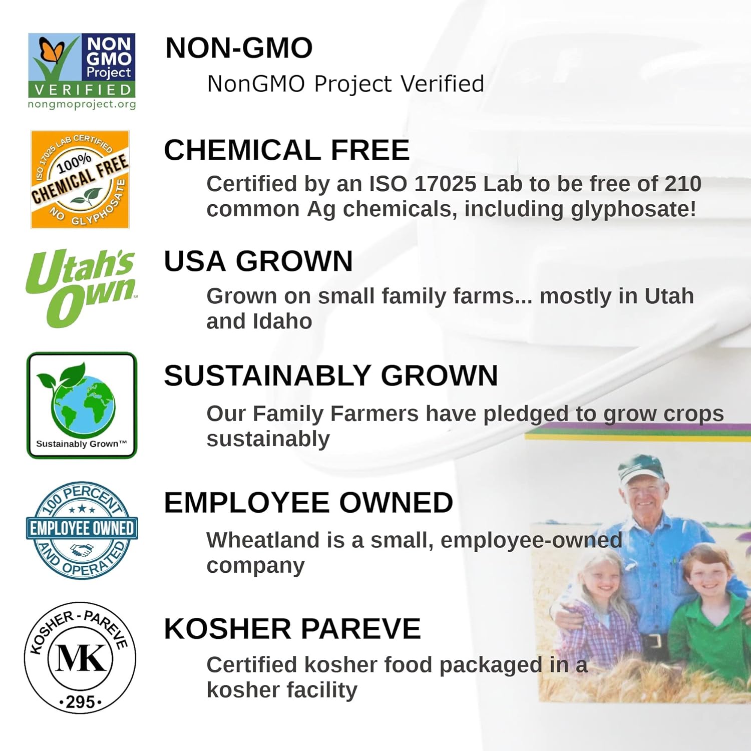 Hard Red Wheat Berries : Wheatland™ : 25 lb Bulk: Emergency Preparedness : Mylar : Oxygen Absorber : 30 Year Shelf Life : Non GMO: NO Glyphosate :