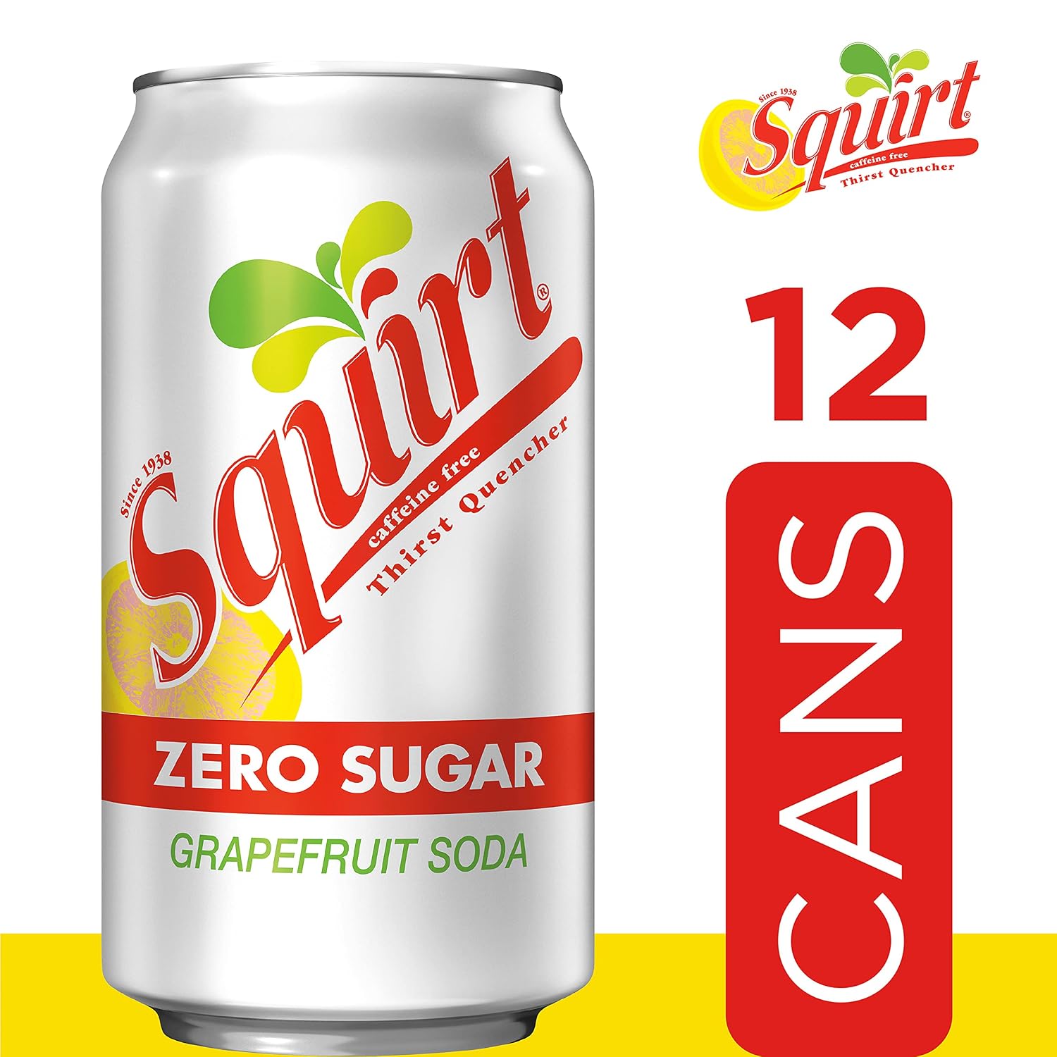 Squirt Soda, Grapefruit, 12 Fl Oz Cans, 12 Pack