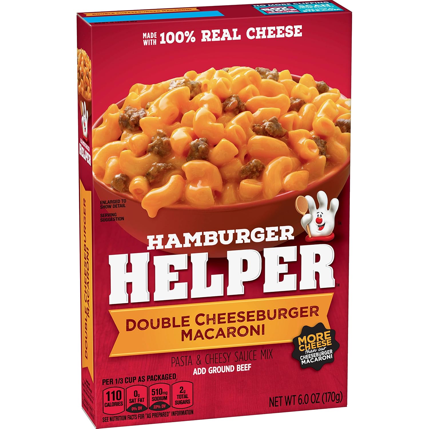 Betty Crocker Hamburger Helper, Double Cheeseburger Macaroni Hamburger Helper, 6 Oz Box
